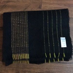 Marine layer stitch scarf black/tan